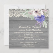 Kant van schuurhout waterverf blauwe witte anemoon kaart (Achterkant)