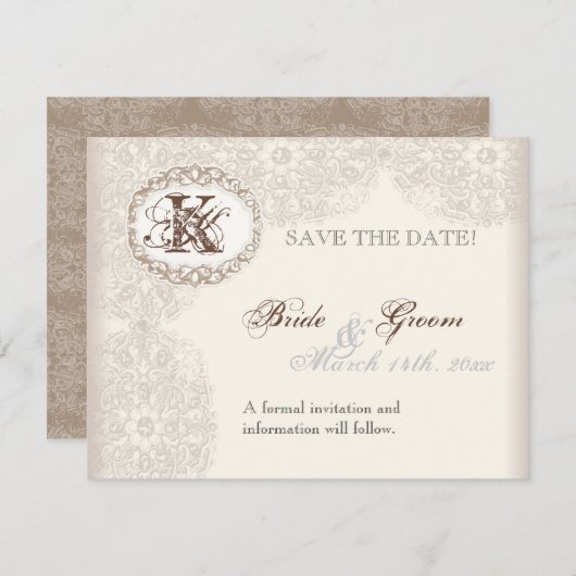 kant van Taupe - sla de Kaart Datum op (Voorkant / Achterkant)