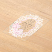 Kant vintage bruiloftsshower acryl uitnodigingen (Laagn)