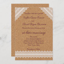 Kant vintage wijnkurk trouwuitnodiging