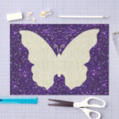Kant vlinder op Paarse glitter tissue papier (Craft)
