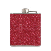 Kant vlinder op rode glitter fles heupfles (Achterkant)