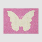 Kant vlinder op roze glitter weefsel papier (Voorkant)