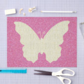 Kant vlinder op roze glitter weefsel papier (Craft)