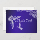  KANT & VLINDERS BLAUW OMBRÉ BRIEFKAART (Voorkant / Achterkant)