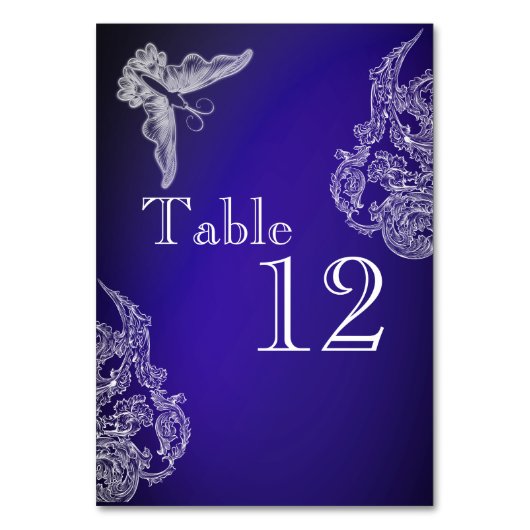  KANT & VLINDERS BLAUW OMBRÉ Tafel Kaart (Voorkant)