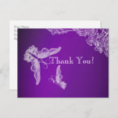  KANT & VLINDERS PAARSE OMBRÉ BRIEFKAART (Voorkant / Achterkant)