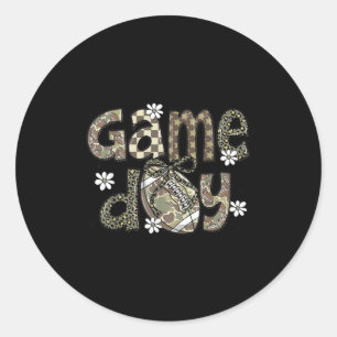 Kant Voetbal Coquette Strik Camouflage Geruit Ga Ronde Sticker
