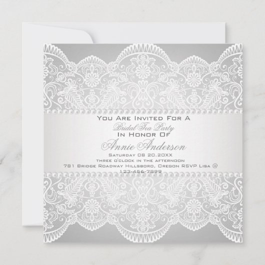  Kant Vrijgezellenfeest Tea Party Uitnodiging (Achterkant)