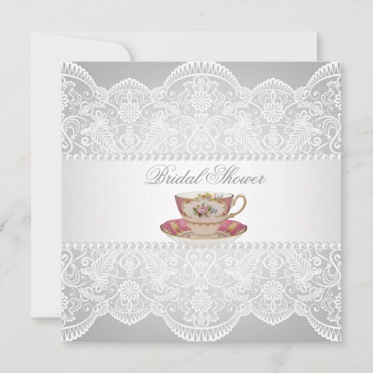  Kant Vrijgezellenfeest Tea Party Uitnodiging (Voorkant)