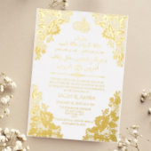  kant Wit Islamitisch Arabisch + Eng bruiloft Folie Uitnodiging