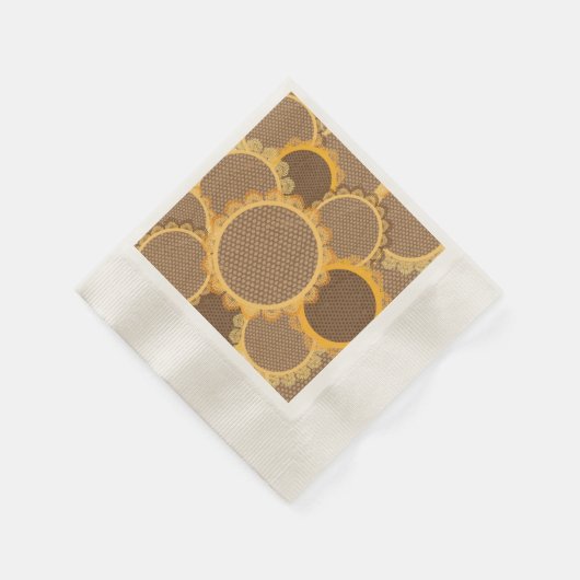 Kant Zonnebloemen Herfst Party Cocktail servetten (Hoek)