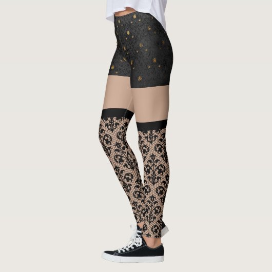 Kant zwart en goud sexy Leggings (Links)