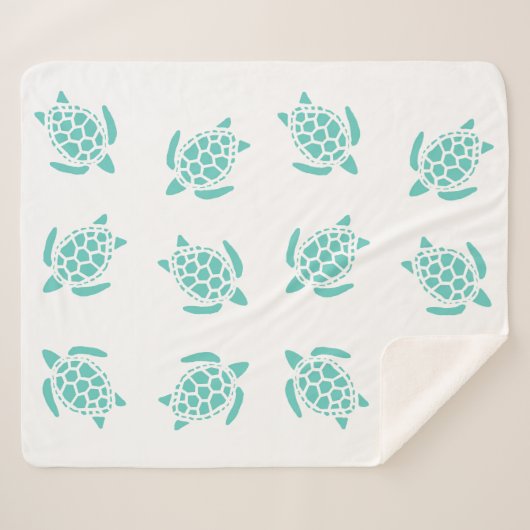 Kantaarn Aqua Blue Zee Sherpa Deken (Voorkant (horizontaal))