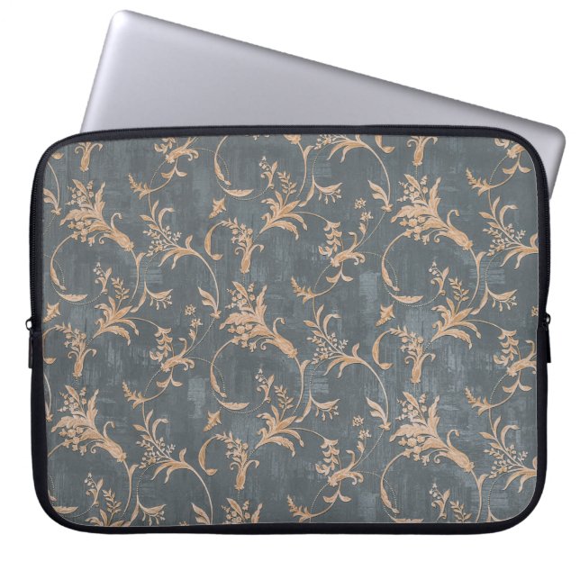 Kantaarnoud  ornament behangsel op straat laptop sleeve (Voorkant)