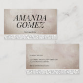 Kantafwerking Watercolor Textuur Ontwerper Visitekaartje (Voorkant / Achterkant)