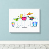 KANTAILGLASSEN, VERSTERKTE KANVAS-PRINTS CANVAS AFDRUK (Insitu (Houten vloer))