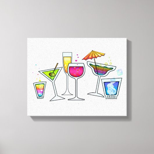 KANTAILGLASSEN, VERSTERKTE KANVAS-PRINTS CANVAS AFDRUK (Voorkant)