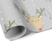Kantangleurig rendierlijk kerstkaarslicht cadeaupapier (Rol Hoek)