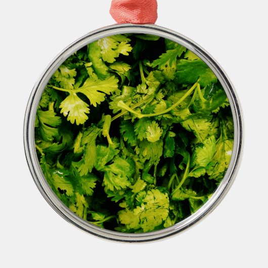 Kantantro/Korianderbladeren Metalen Ornament (Voorkant)