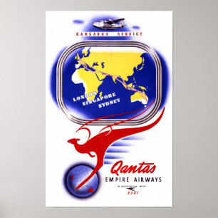 Kantas Empire Airways Vintage Poster hersteld
