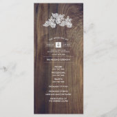 Kantbloemen | Barn Wood Trouwprogramma Programmakaart (Voorkant)