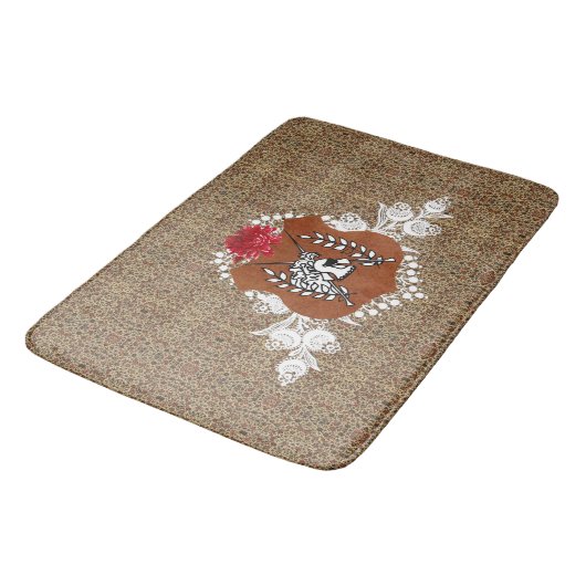  kantbloemen en oude symbool badmat (Gekanteld)