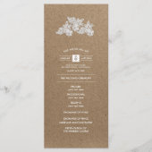 Kantbloemen | Kraftpapier Huwelijksprogramma's Programmakaart (Voorkant)