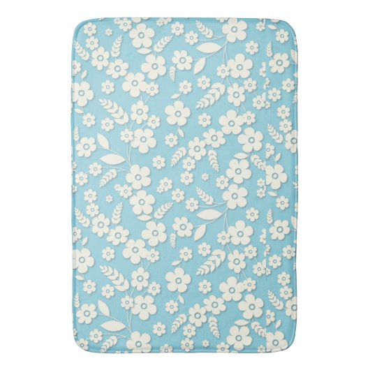 Kantbloemen op Blauw Badmat (Voorkant Verticaal)