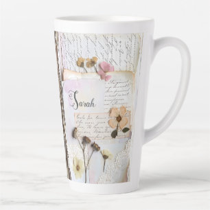 Kantbloemen Vintage Shabby Chic Latte Mok