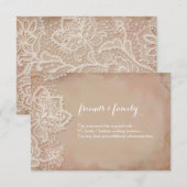 Kantbruid insert - Vintage roze Informatiekaartje (Voorkant / Achterkant)