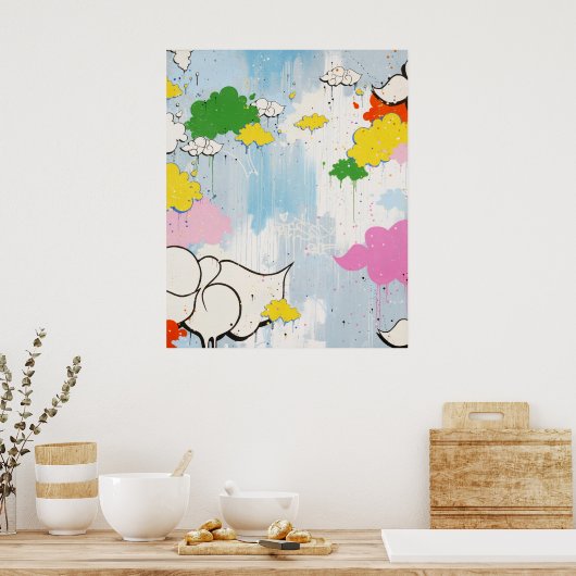 Kantel "Cloudy Names"-afdrukken Poster (Keuken)