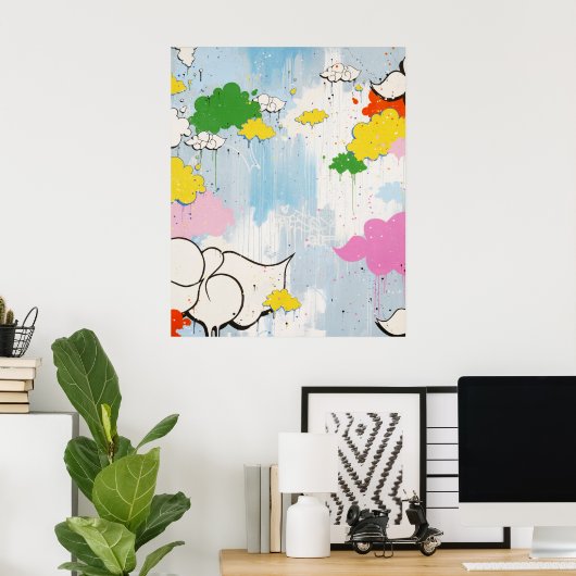 Kantel "Cloudy Names" Print (Thuiskantoor)