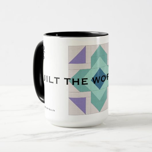 Kantel de wereld gelukkig mok (Voorkant links)