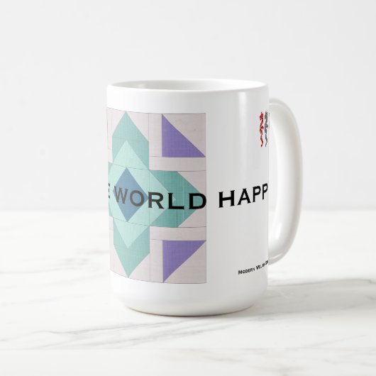 Kantel de wereld gelukkig mok (Voorkant rechts)