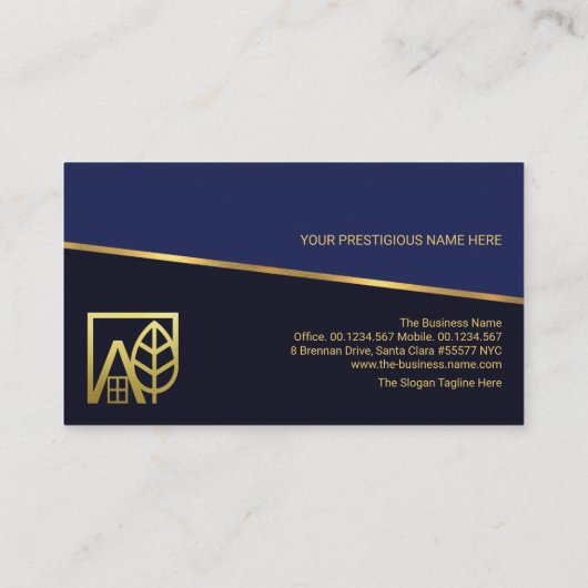 Kantel Gold Line Blue Layers Realtor Real Estate Visitekaartje (Achterkant)