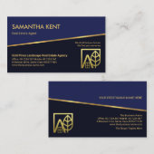 Kantel Gold Line Blue Layers Realtor Real Estate Visitekaartje (Voorkant / Achterkant)