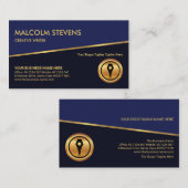 Kantel Gold Line Blue Shades Gold Pen Writer Visitekaartje (Voorkant / Achterkant)