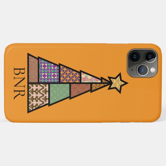 Kantel kerstboom met Monogram iPhone-draagtas Case-Mate iPhone Case (Achterkant (horizontaal))