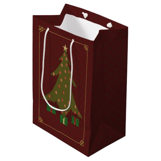 Kantel kerstcadeau medium cadeauzakje (Voorkant Gekanteld)