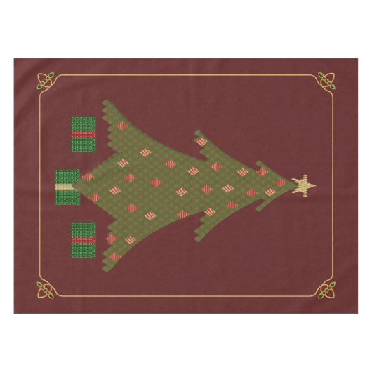 Kantel kerstcadeau tafelkleed (Voorkant (Horizontaal))