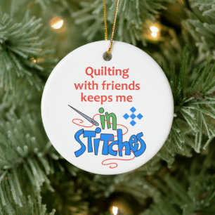 Kantel met vrienden keramisch ornament