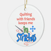 Kantel met vrienden keramisch ornament (Links)