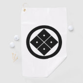 Kantel vier vierkante ogen in een cirkel golfhanddoek (Insitu)