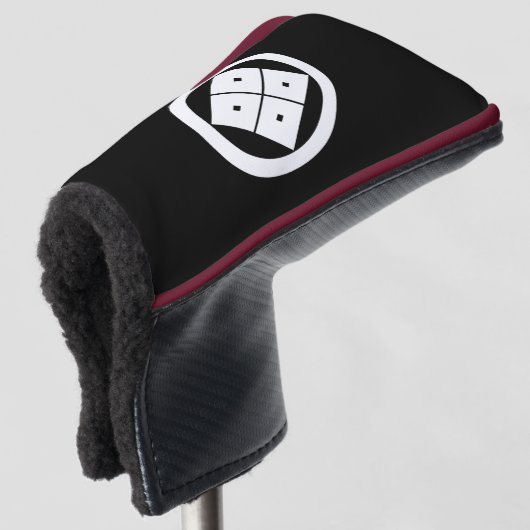 Kantel vier vierkante ogen in een cirkel golfheadcover (3/4 voorkant)