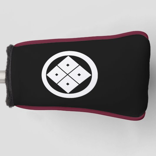 Kantel vier vierkante ogen in een cirkel golfheadcover (Voorkant)