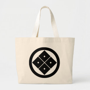 Kantel vier vierkante ogen in een cirkel grote tote bag