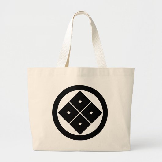 Kantel vier vierkante ogen in een cirkel grote tote bag (Voorkant)