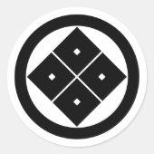 Kantel vier vierkante ogen in een cirkel ronde sticker (Voorkant)