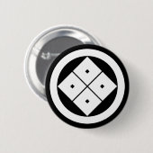 Kantel viervierkante ogen in cirkel ronde button 5,7 cm (Voorkant /achterkant)